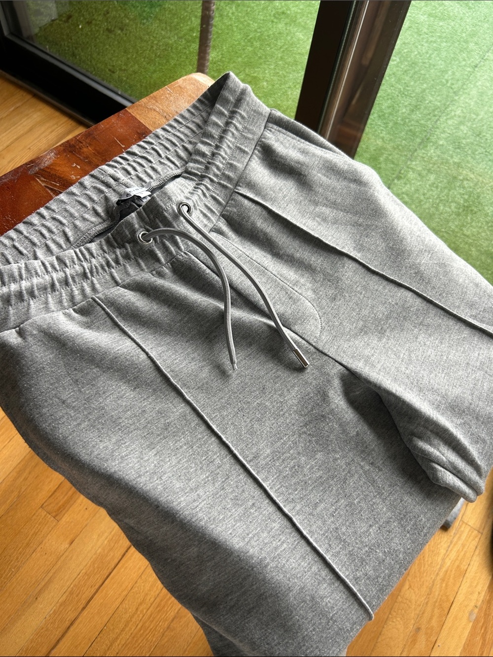 Reiss Light Heather Gray Drawstring Joggers